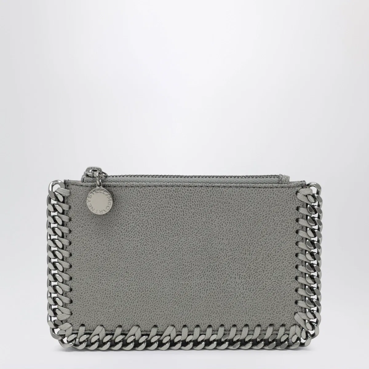 Stella Mccartney Light Grey Falabella Card Holder In Gray