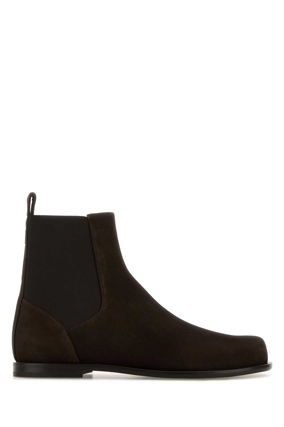 Brown Suede Chelsea Ankle Boots