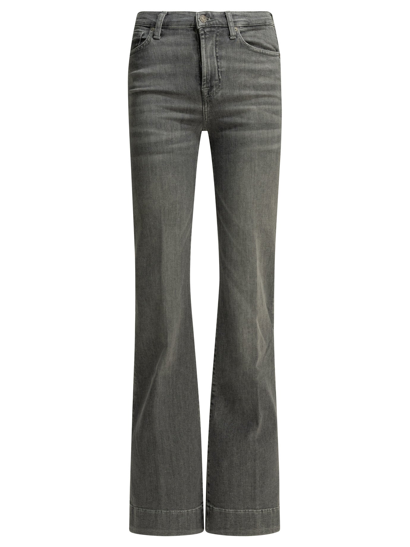 Grey Cotton Elastomultiester Elastane Jeans