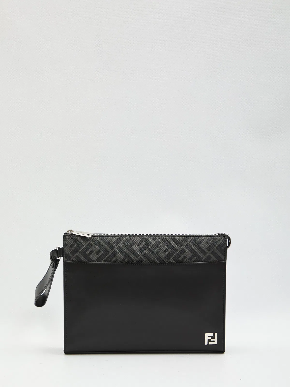 Leather Clutch Bag With Logo