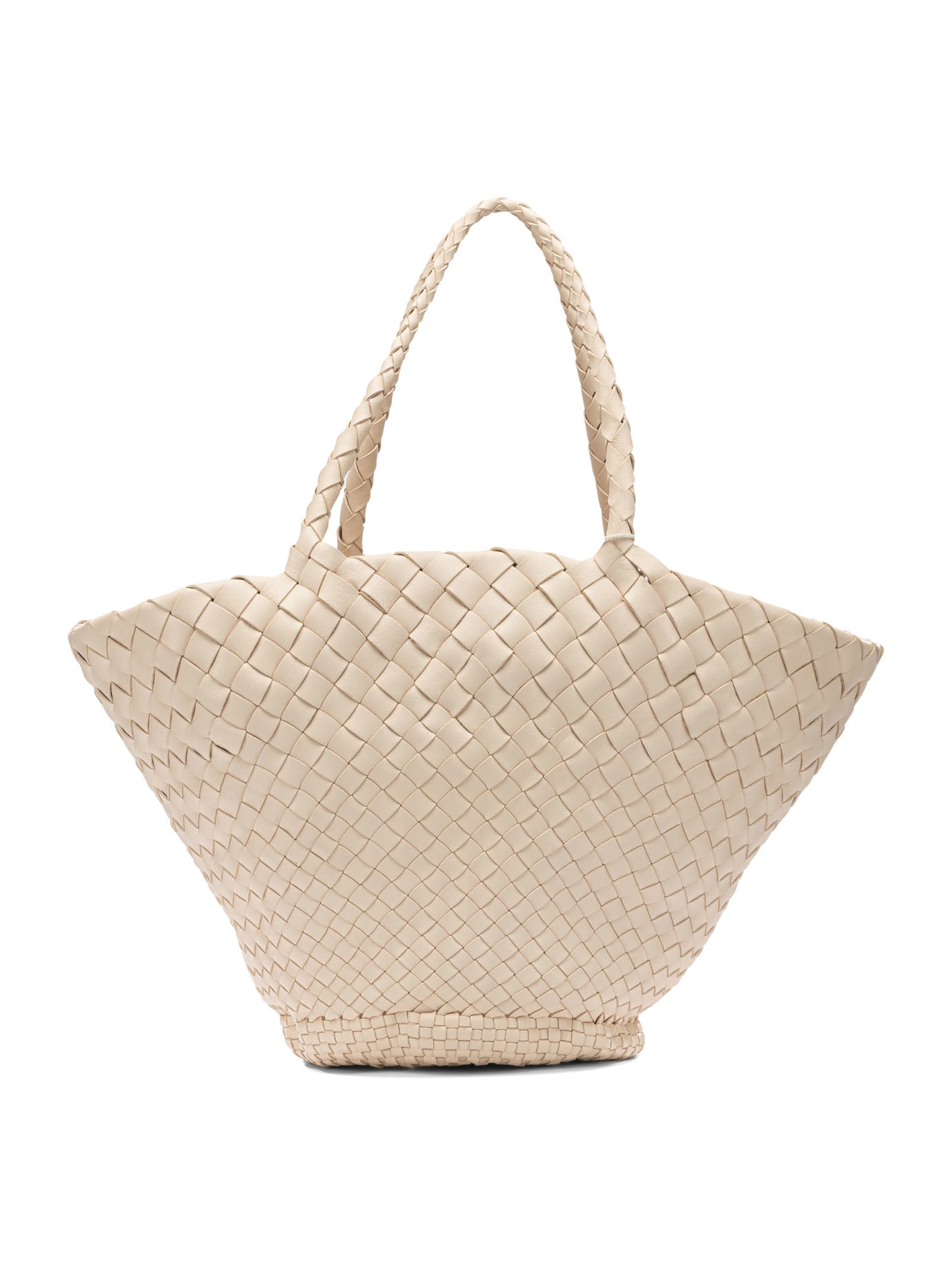 Beige Buffalo Calf Leather Handbag