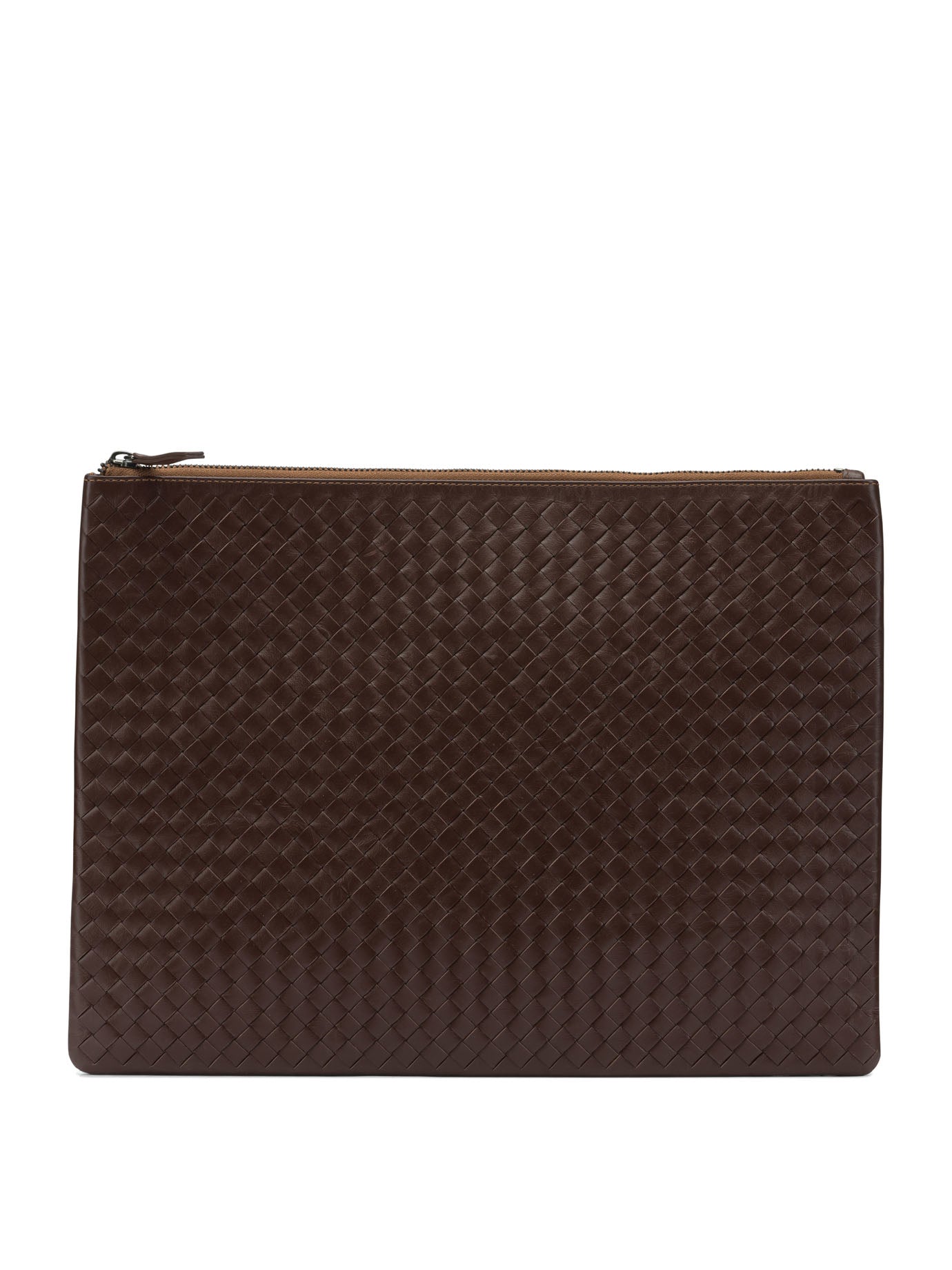 Brown Buffalo Calf Leather Clutch