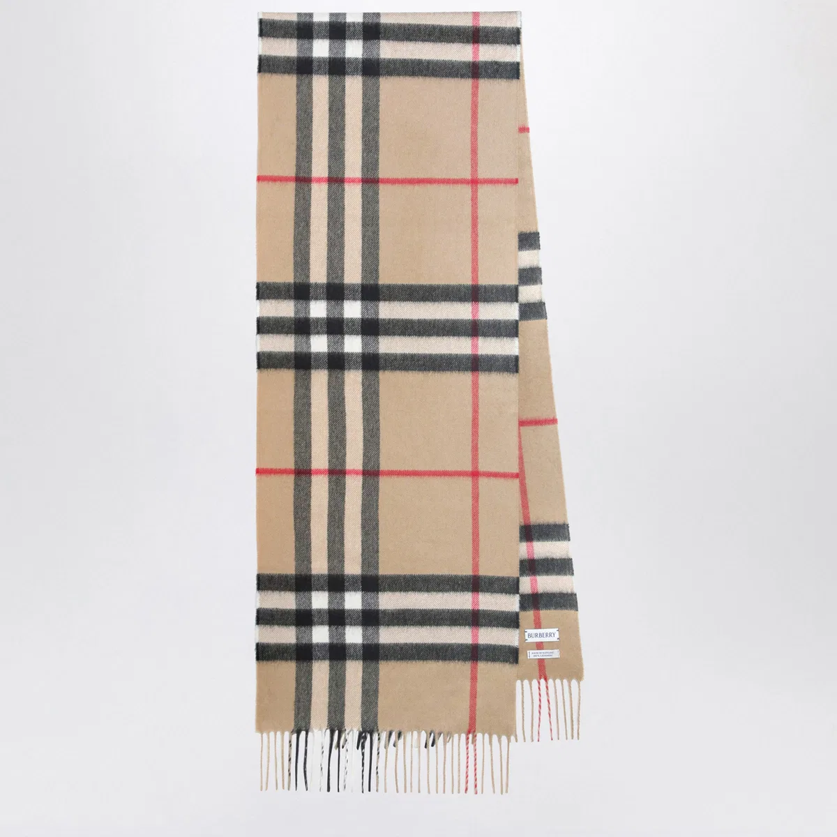 Cashmere Scarf With Check Motif