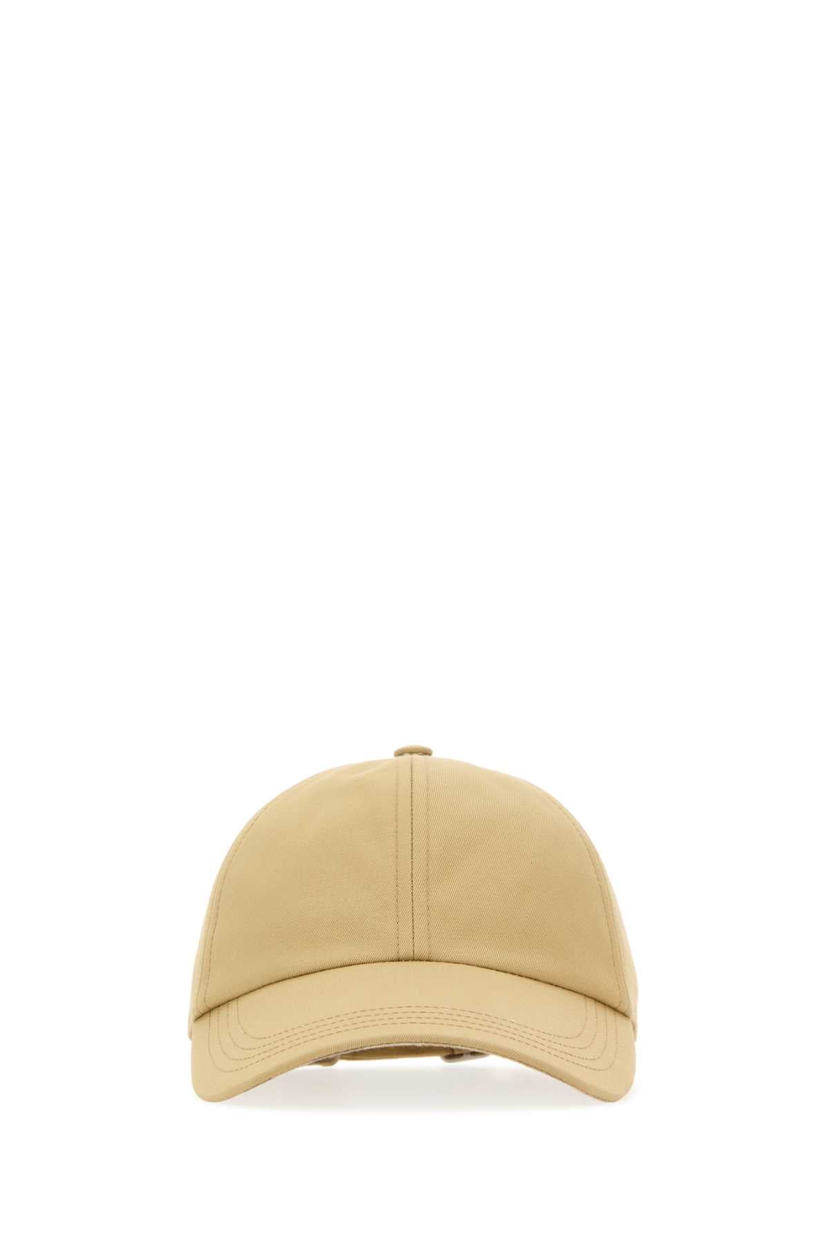 Beige Polyester Blend Baseball Cap