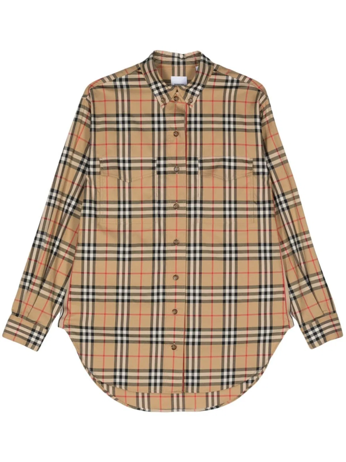 Burberry Embroidered Stretch Cotton Shirt