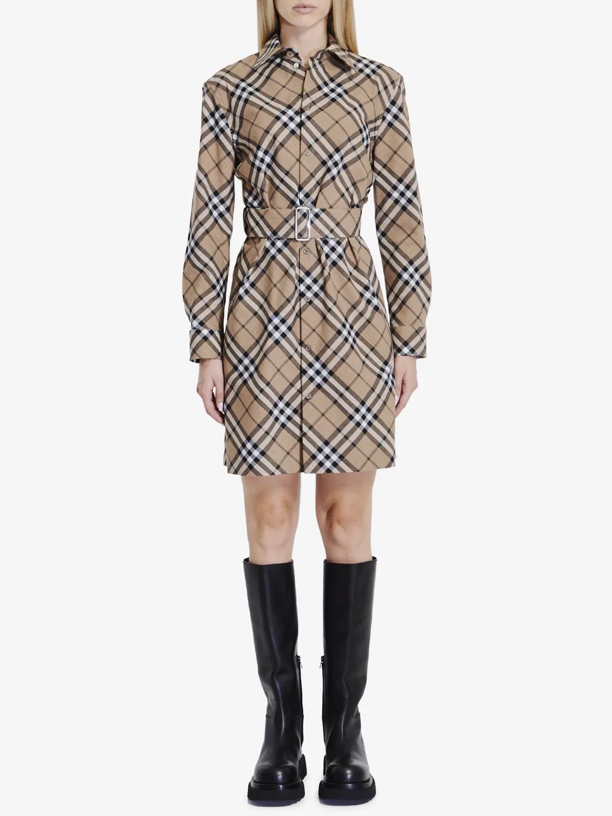 Burberry Embroidered Jersey Shirt Dress