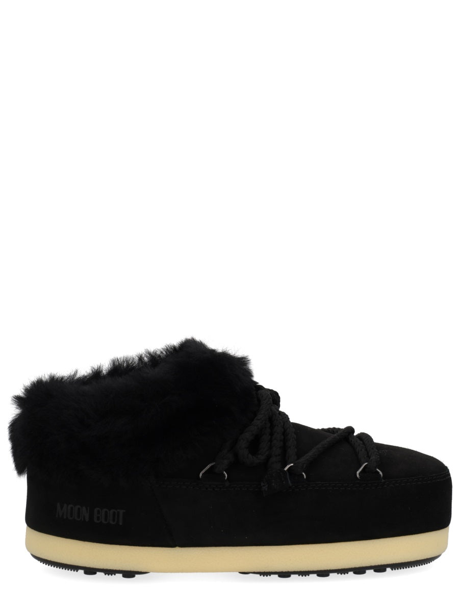 Moon Boot Evx Suede Mules With Sheepskin Trim