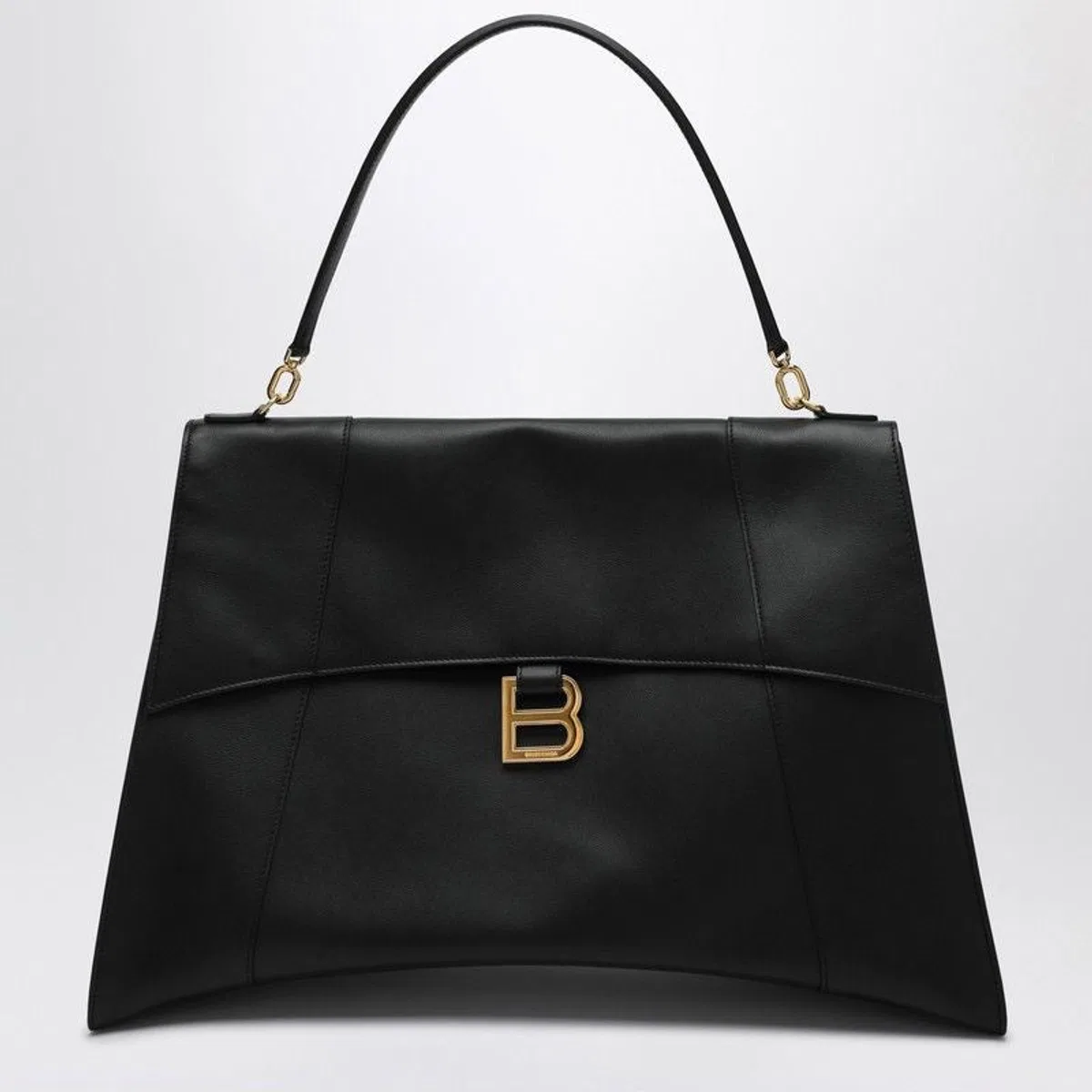 Balenciaga Black Leather Large Hourglass Soft Handbag