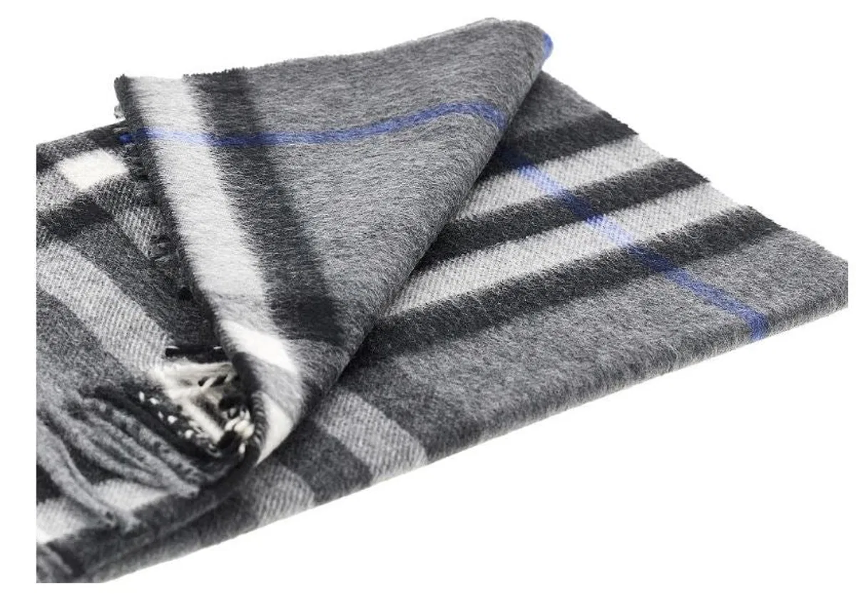 Burberry Marlborugh Grey Wool Scarf In Multi