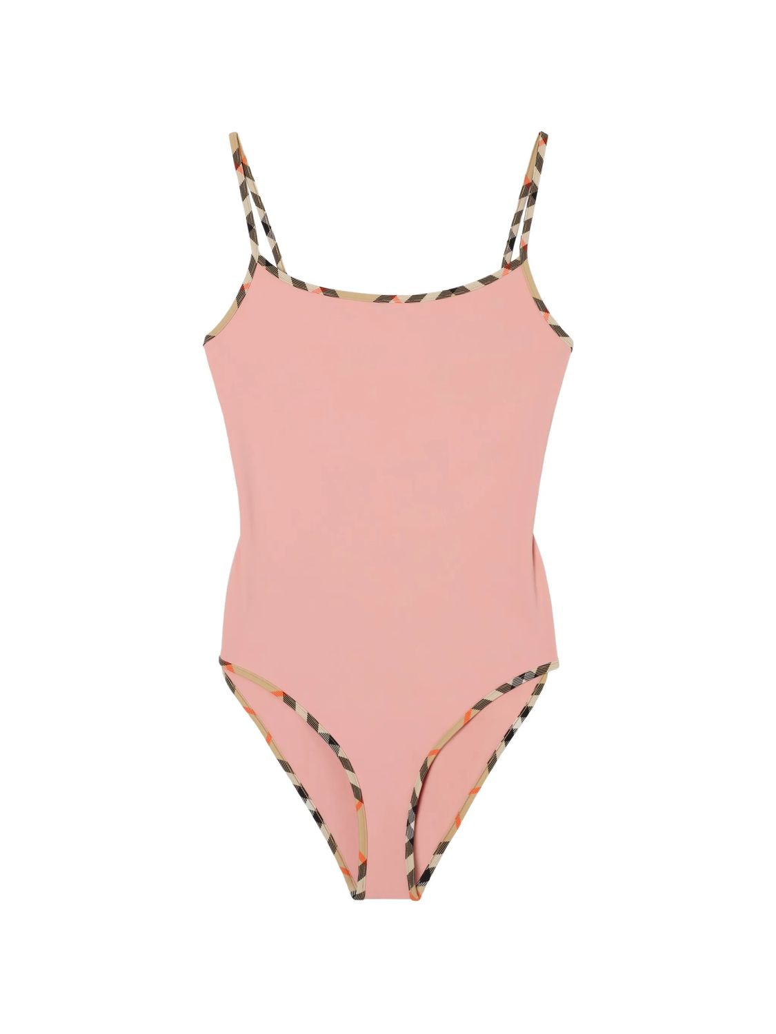 Sylvia Pink Camel Plaid Swimsuit