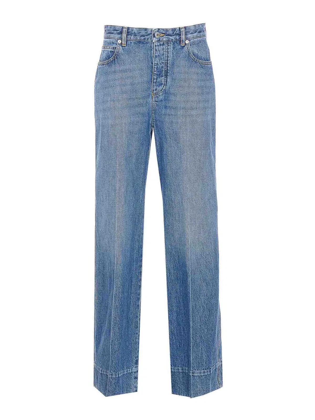 Bottega Veneta Vintage Indigo Turned Up Jeans In Blue