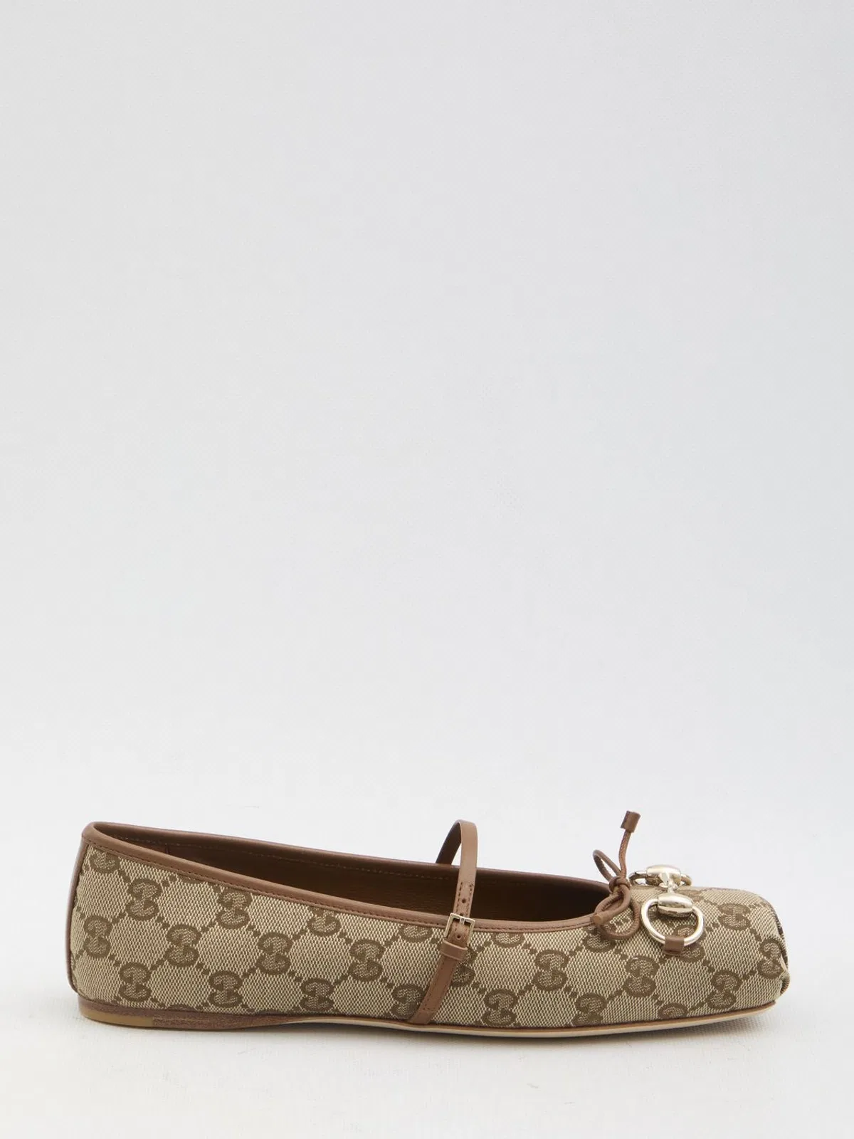 Gucci Fabric Ballet Flats With Logo