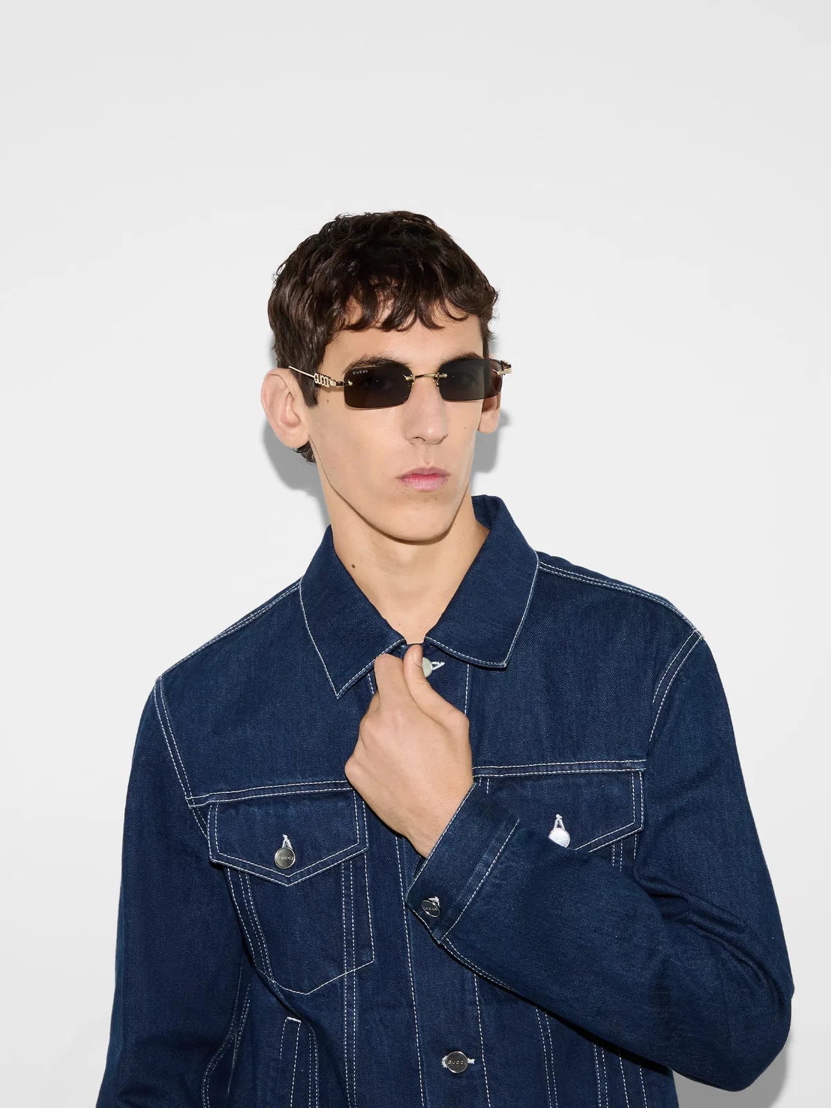 Gucci Rectangular Frame Sunglasses In Multi