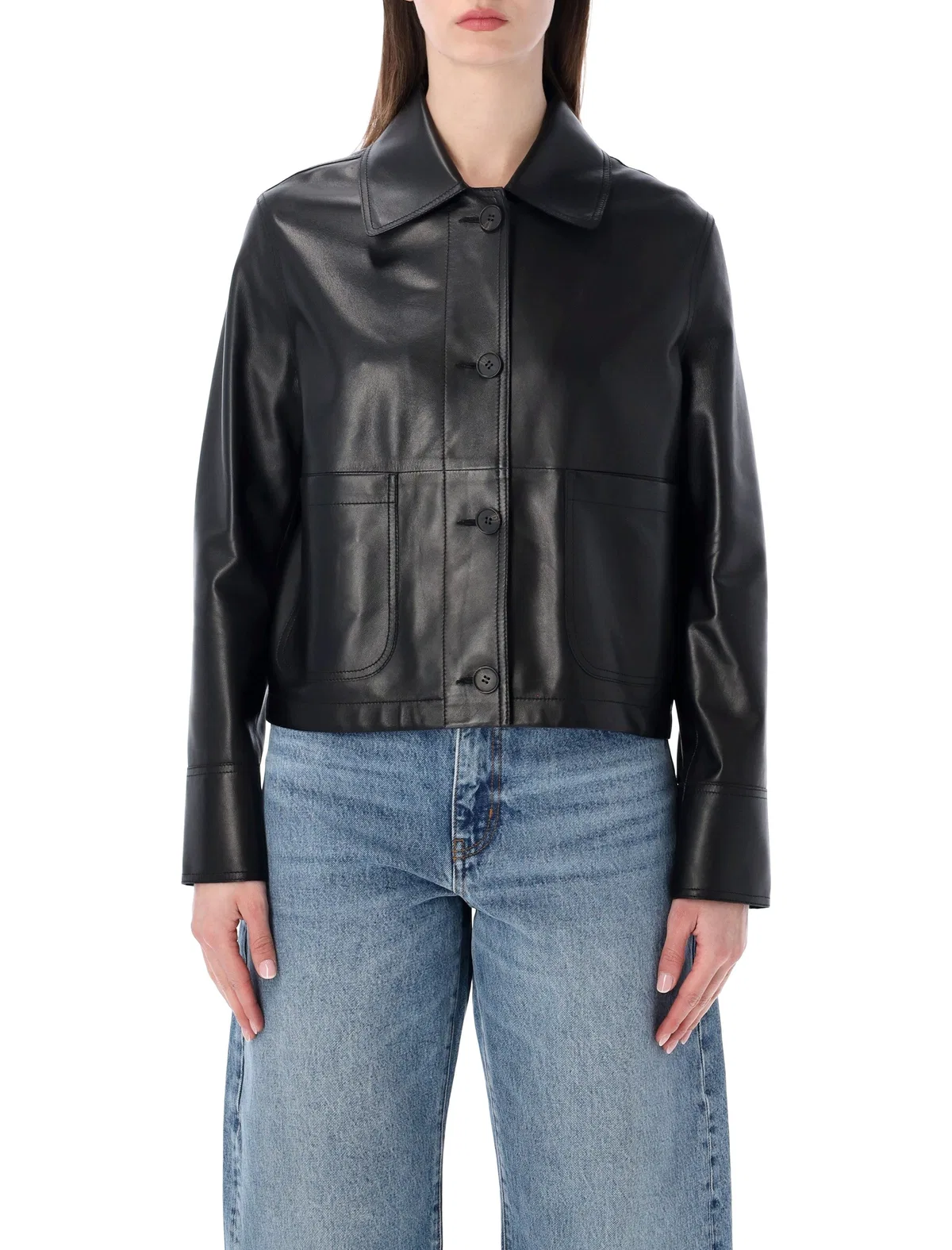6.6.44 Nappa Leather Cropped Jacket