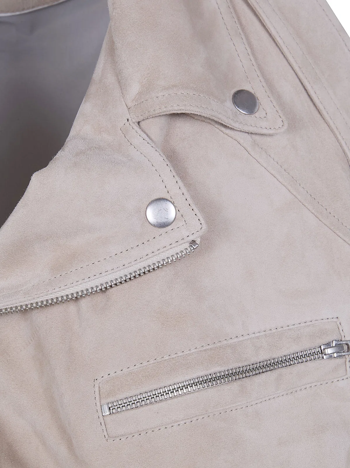 Drhope Suede Biker Jacket In Beige