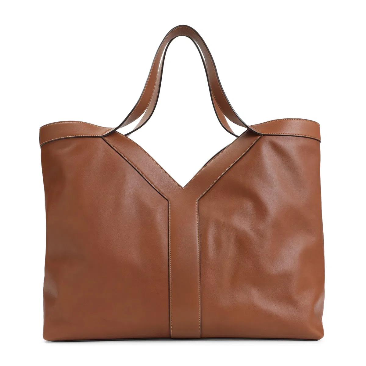 Y Leather Tote Bag In A Large Size