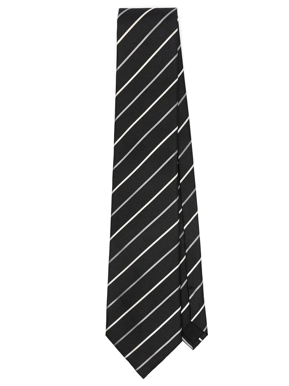 Wide Tie In Striped Silk Jacquard