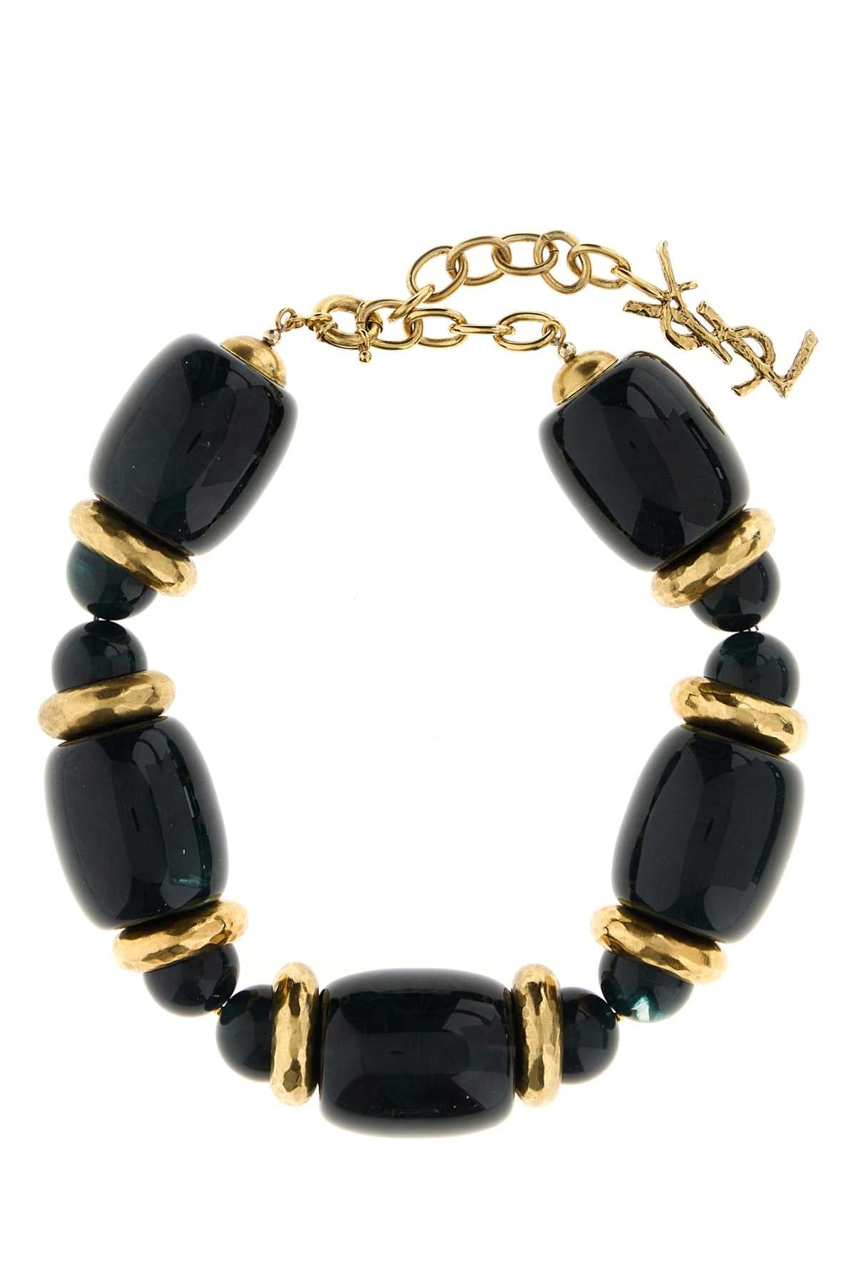 Two-Tone Resin And Metal Necklace