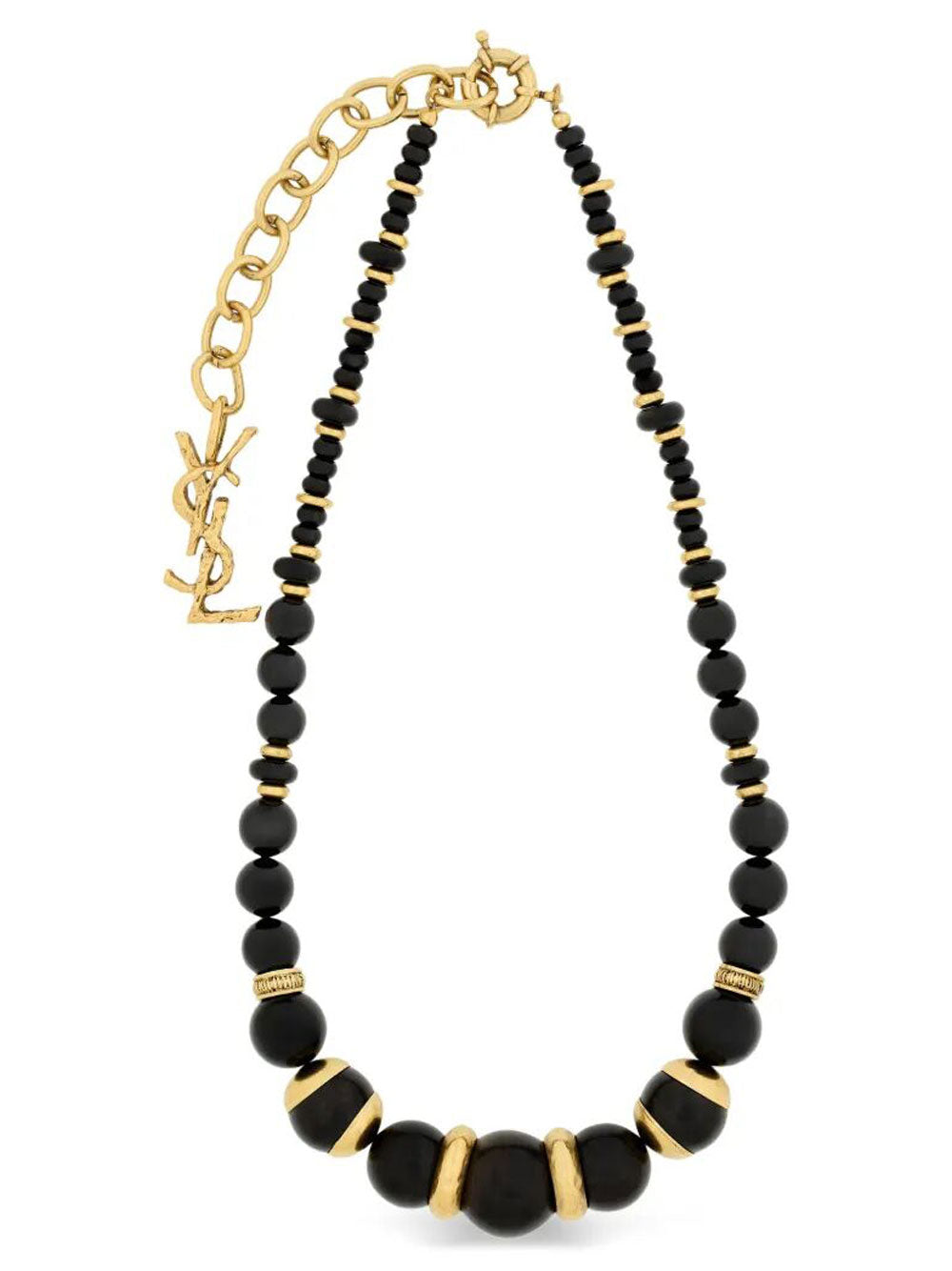 Loulou Bead Necklace In Wood, Resin, And Metal