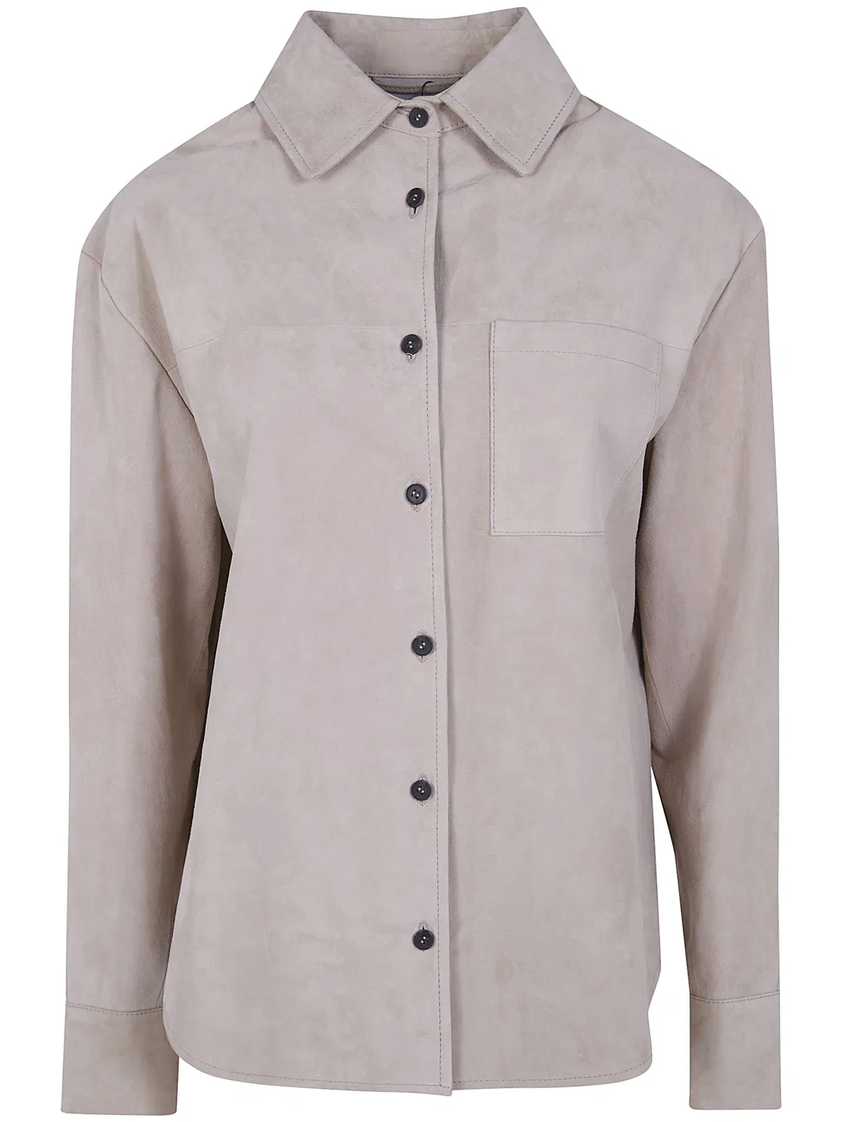 Drhope Classic Suede Overshirt In Beige