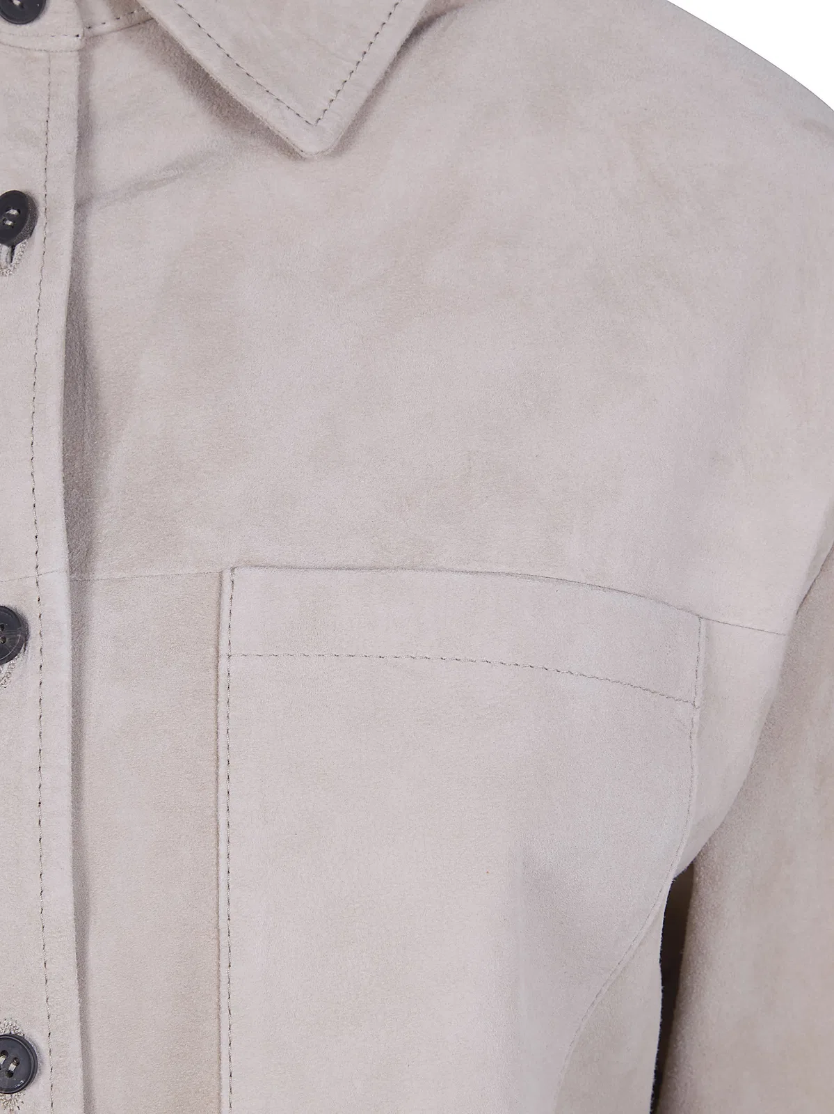Drhope Classic Suede Overshirt In Beige