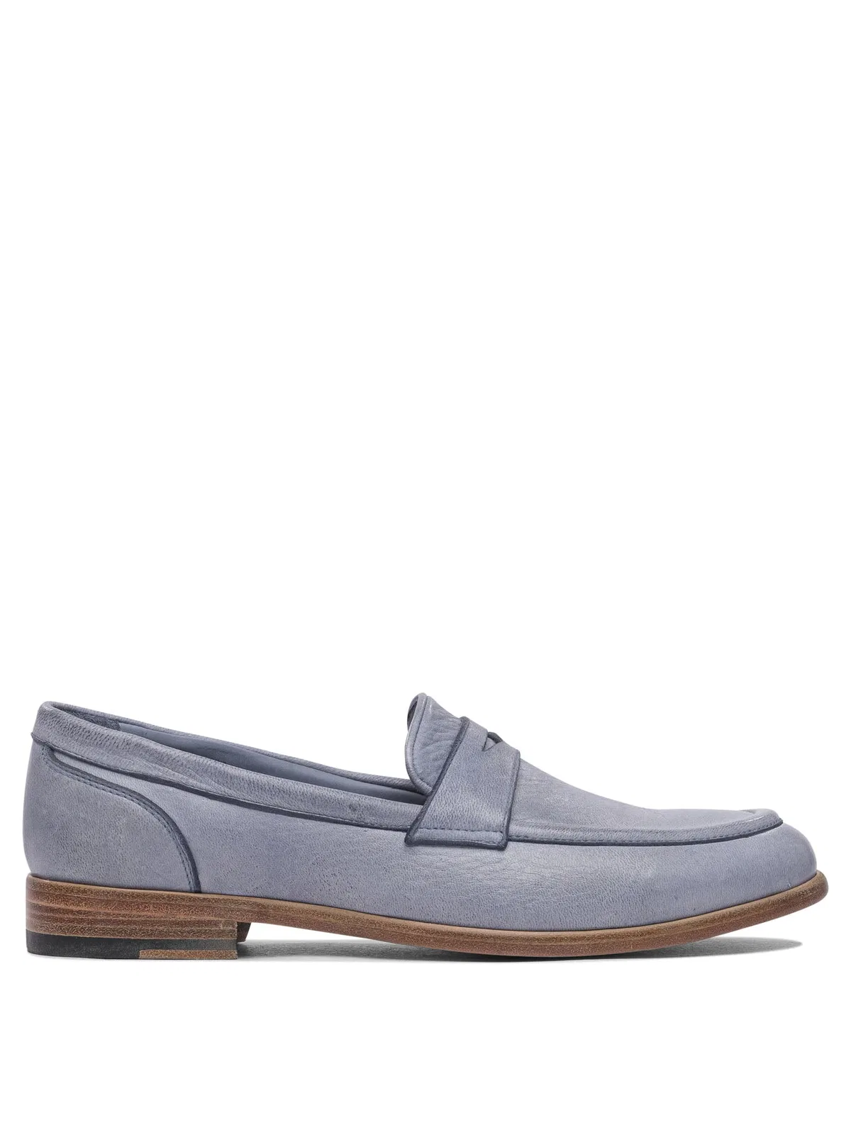 Light Blue Leather Loafers