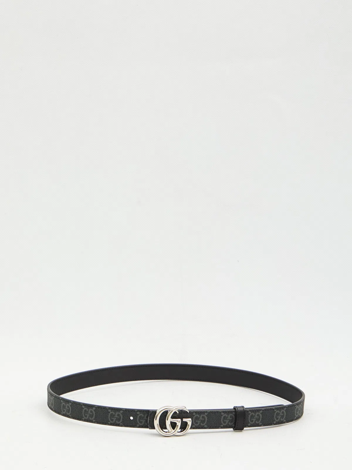 Gucci Gg Marmont Reversible Thin Belt In Black