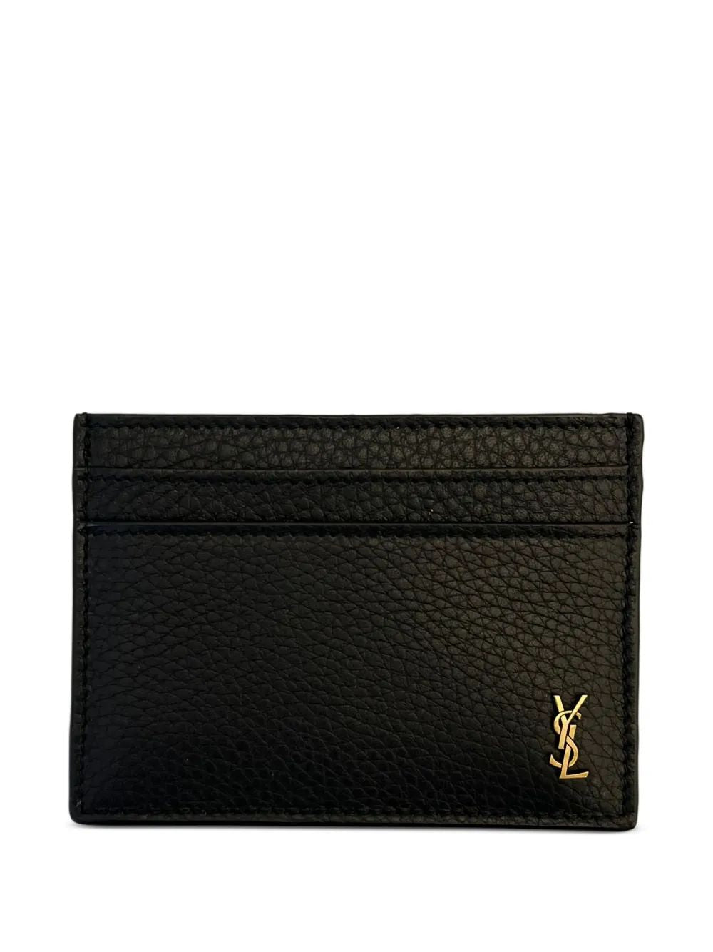 Logo Plaque Leather Card Holder