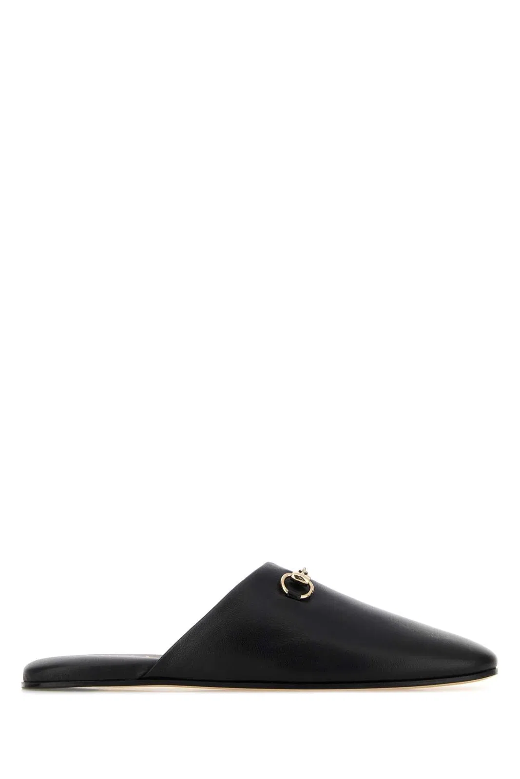 Gucci Black Nappa Leather Slippers