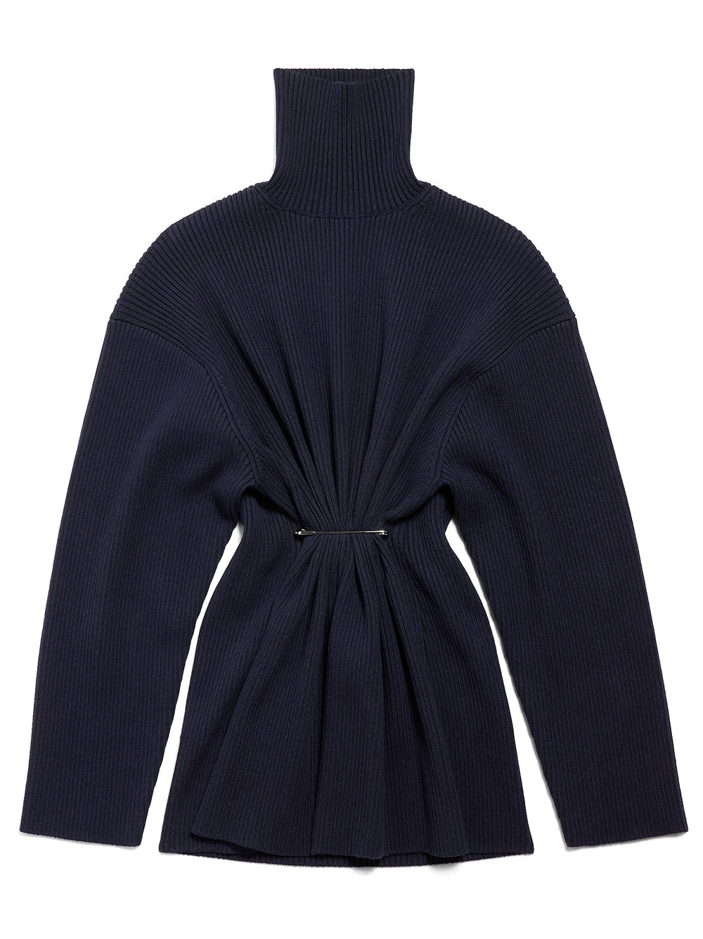 Draped Knit Pinched Mini Dress