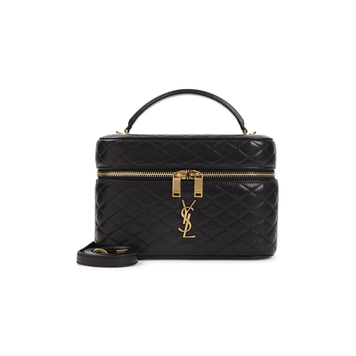 Saint Laurent Black Leather Large Vanity Gaby Handbag