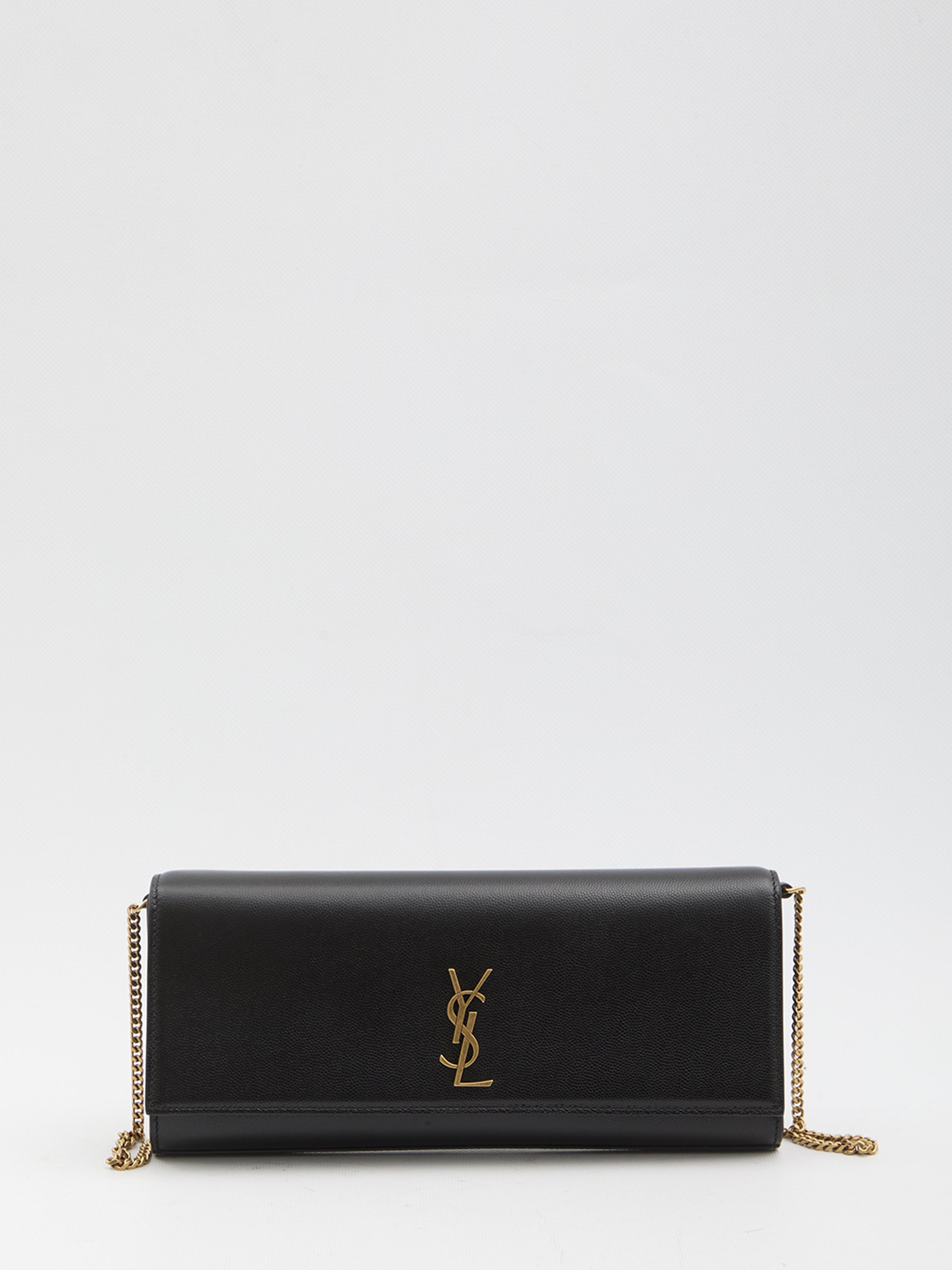 Black Kate Clutch In Grain De Poudre Leather