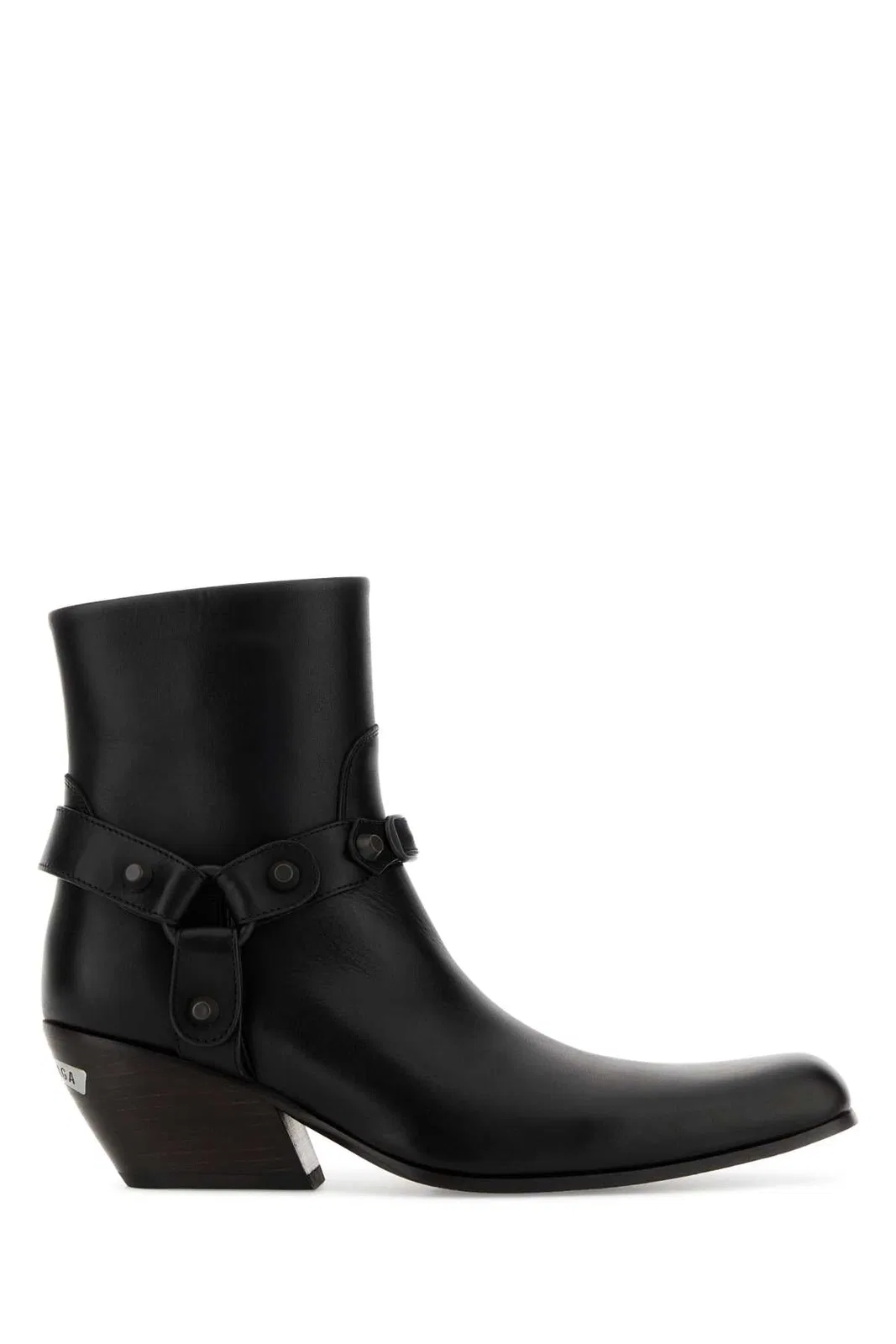 Balenciaga Black Leather Memphis Ankle Boots