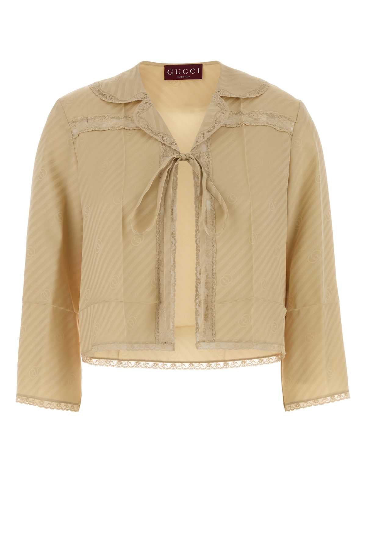 Beige Silk Blouse