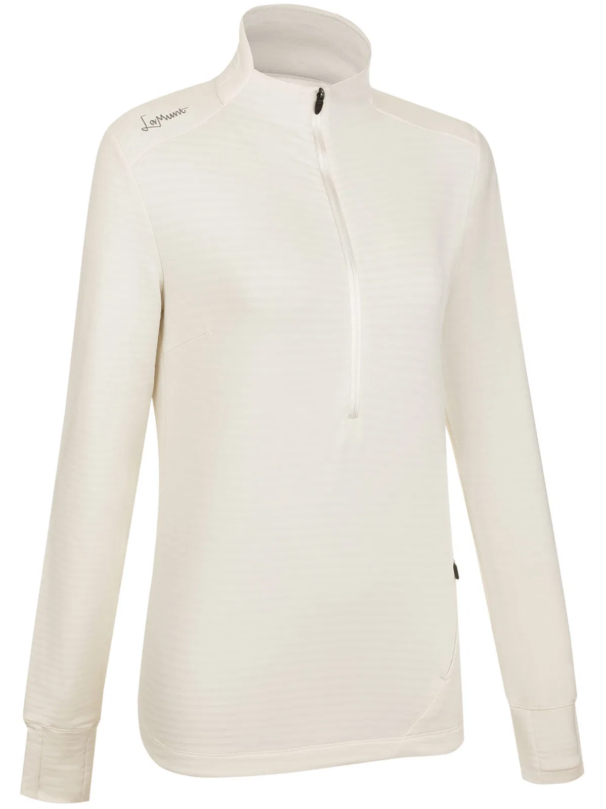 Lamunt Black Nora Long Sleeve High-collar Top In Neutral
