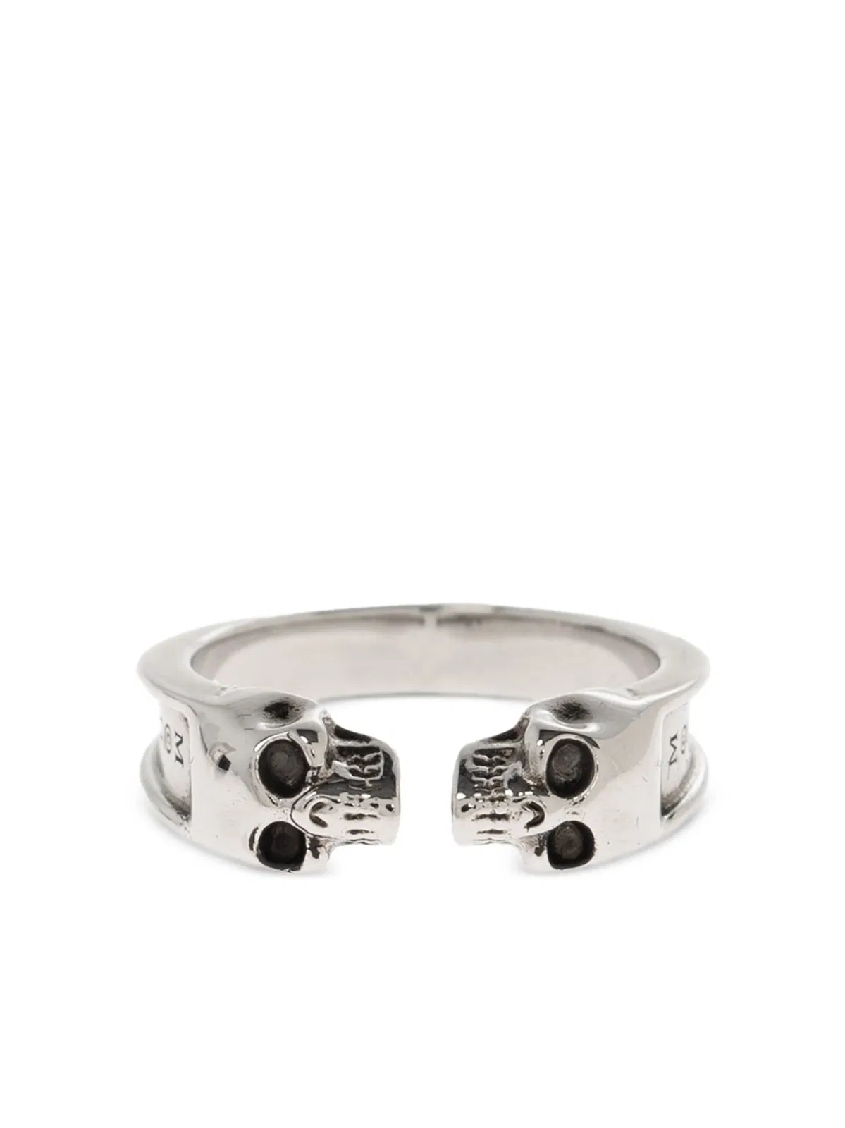 Silver Tone Skull Detail Ring