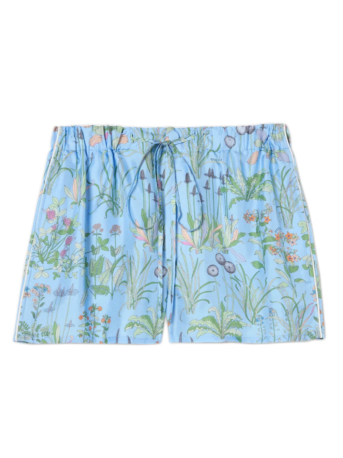 Printed Silk Twill Shorts
