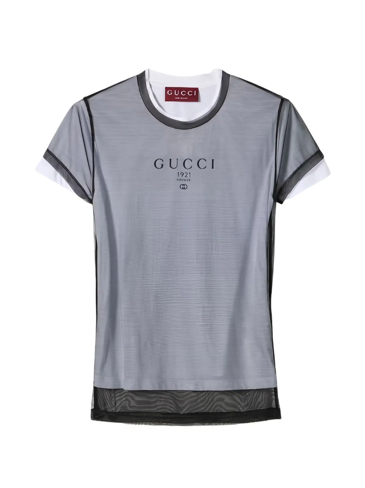 Gucci Double-layer Soft T-shirt With Interlocking G Graphic In Blue