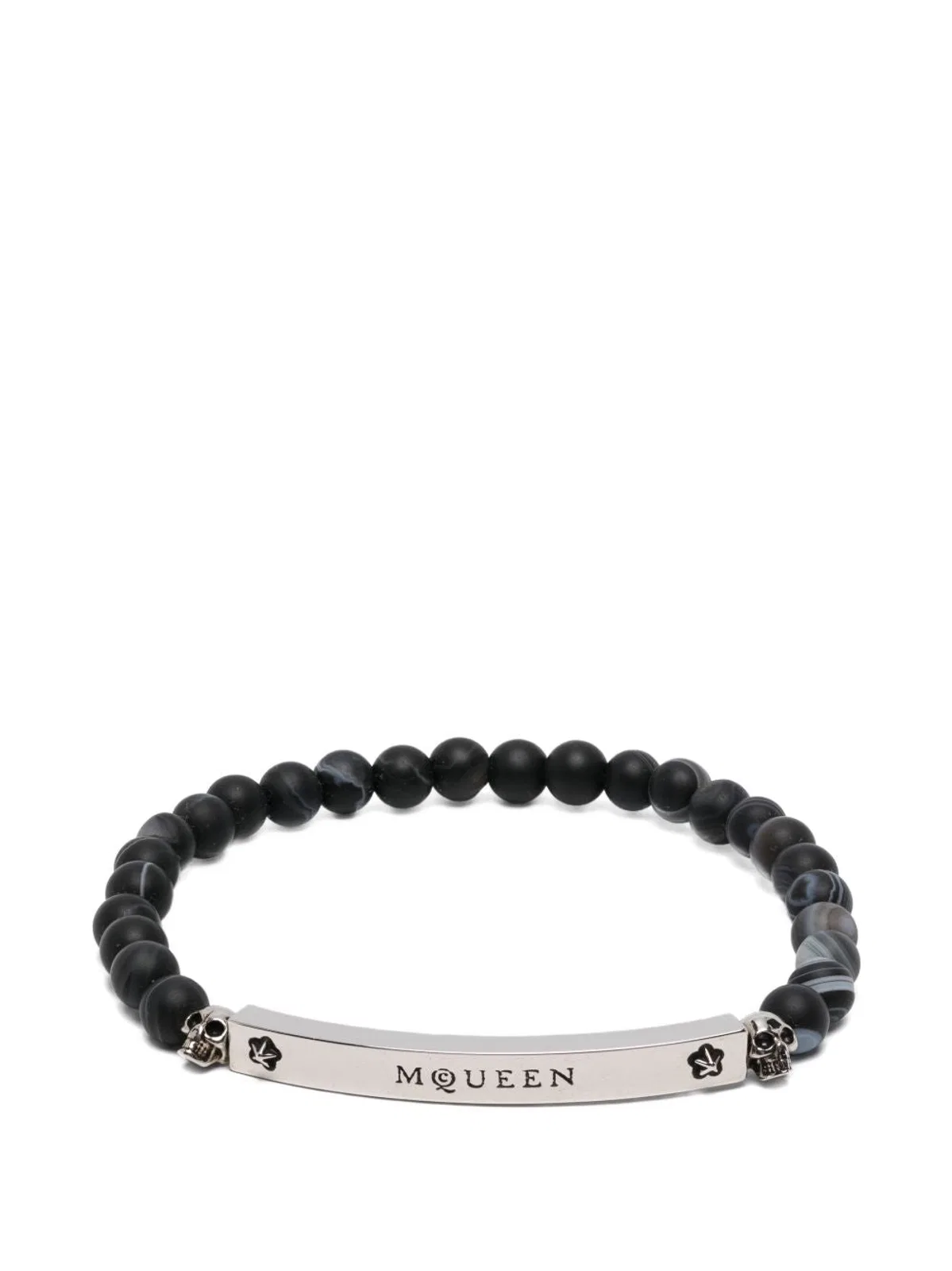 Black Beaded Skull Detail Bracelet