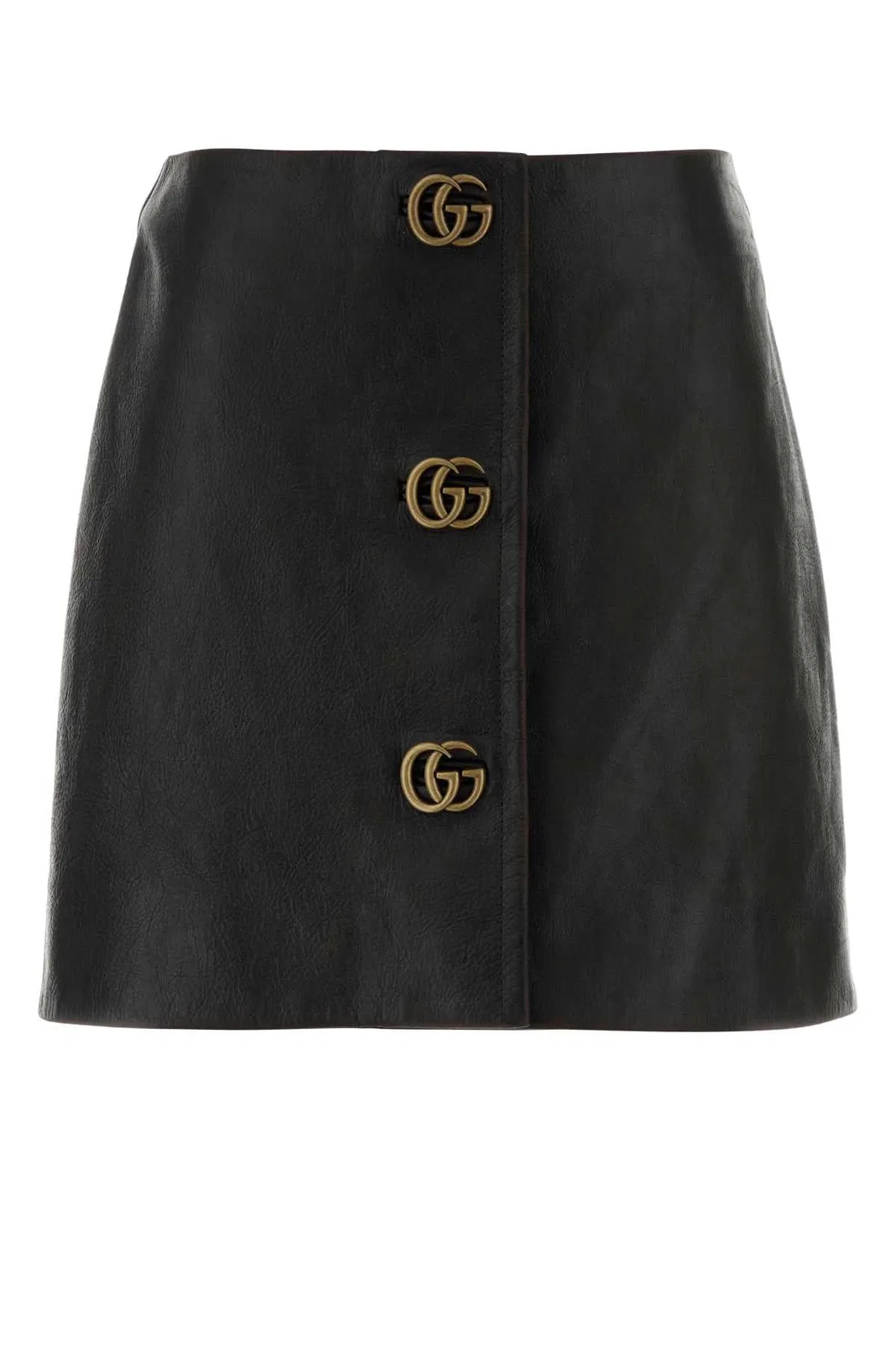 Gucci Black Leather Mini Skirt