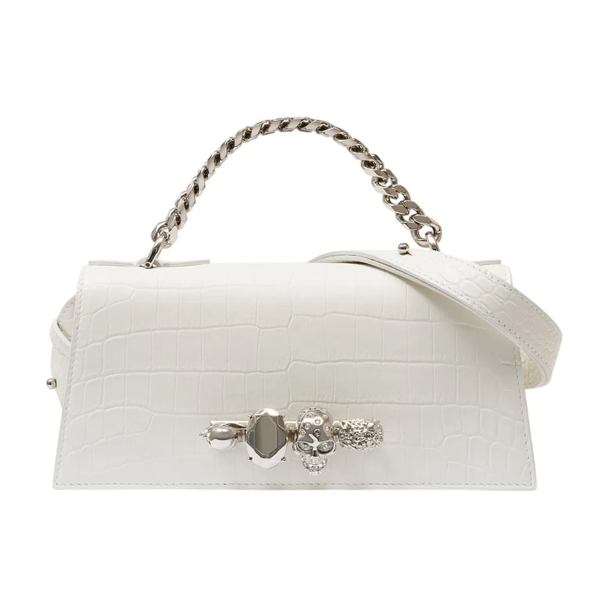 Alexander Mcqueen Jewel Mini Shoulder Bag In White