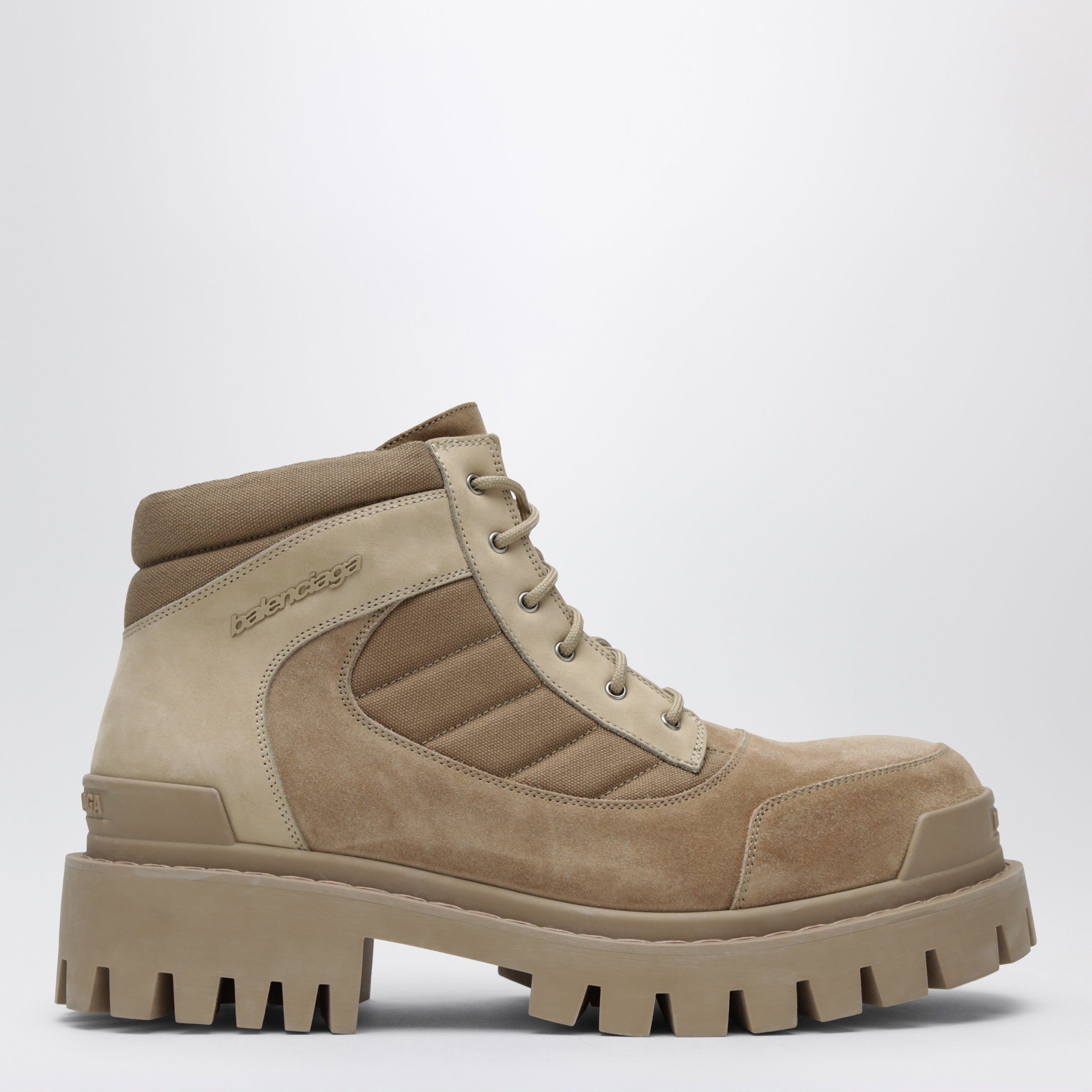 Sandcolored Nubuck Combat Strike Boots