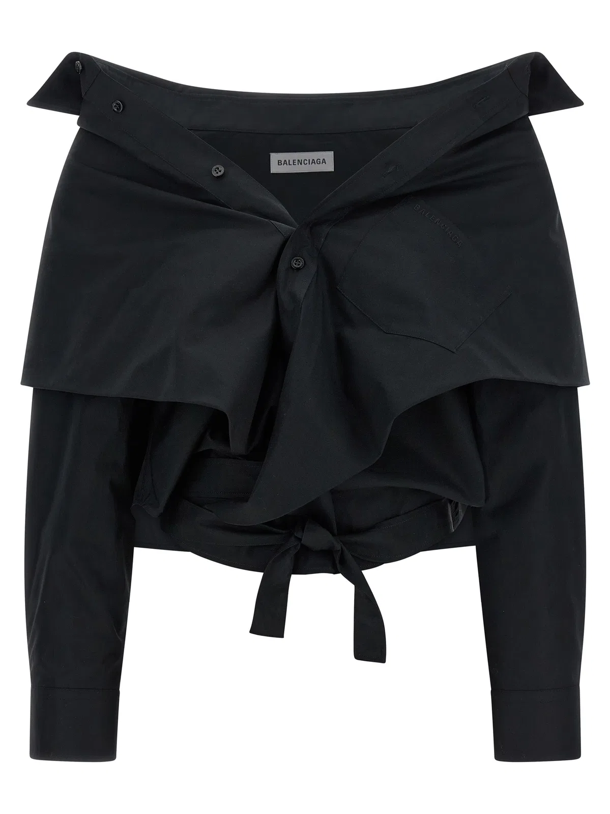 Balenciaga Crop Shirt Off The Shoulder