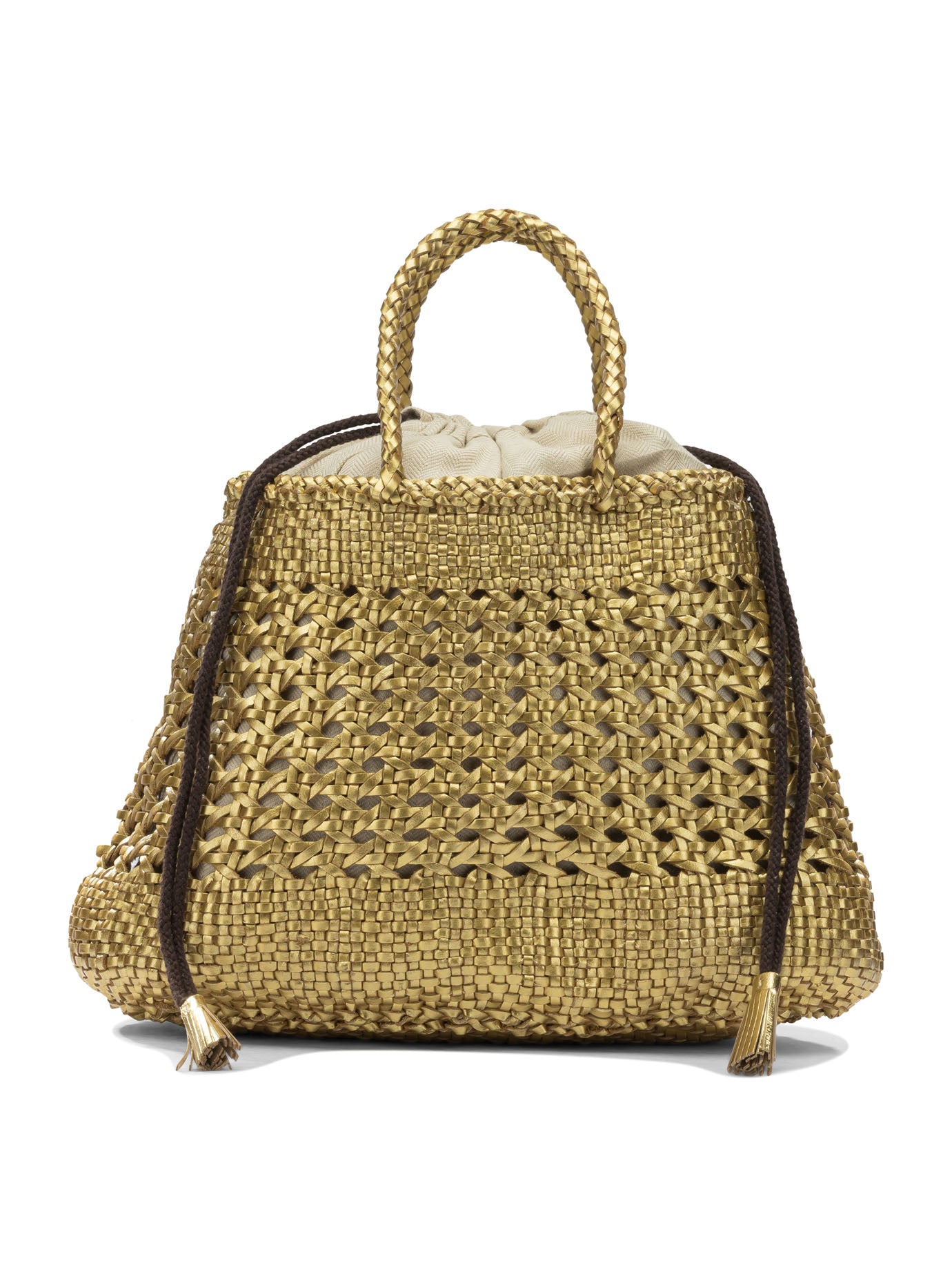 Gold Buffalo Calf Leather Handbag