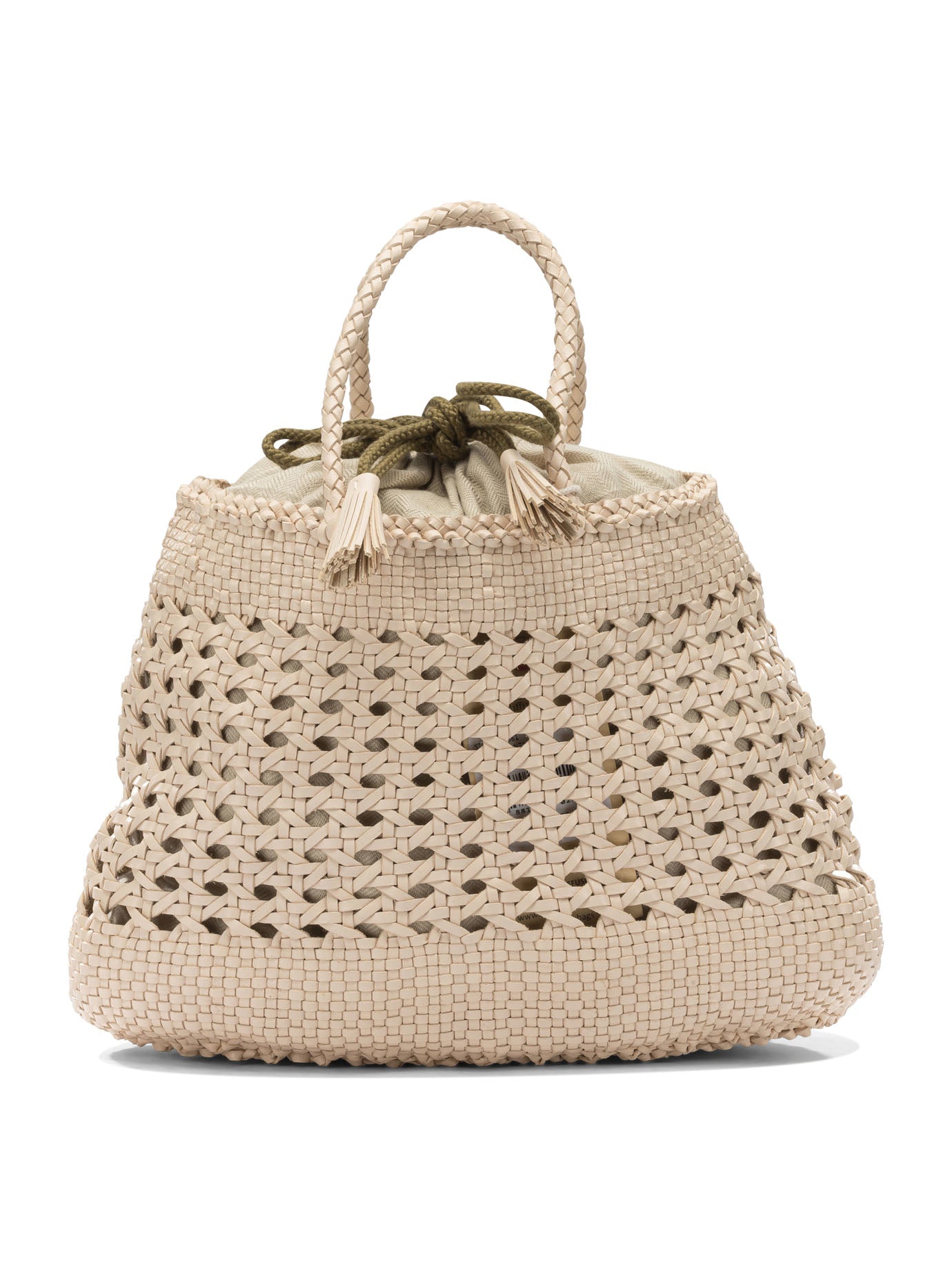 Beige Buffalo Calf Leather Handbag