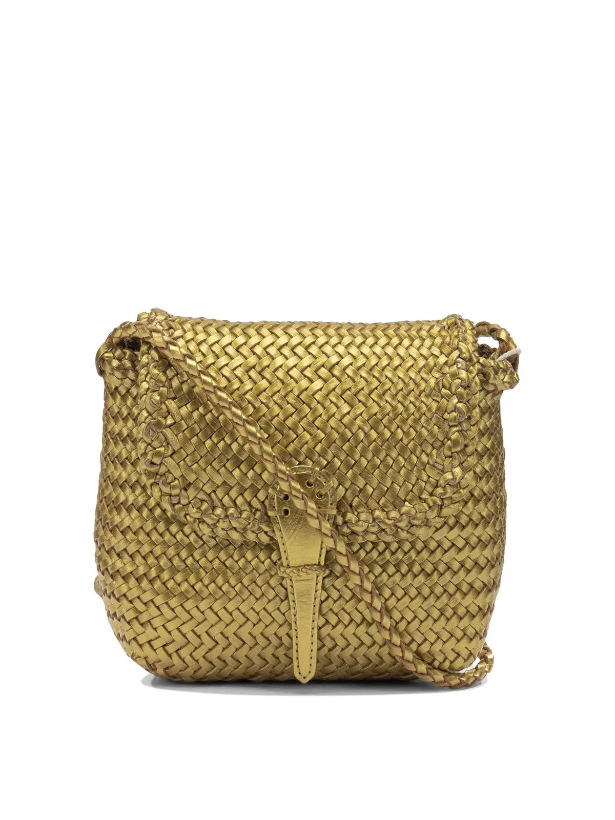 Mini City Gold Leather Crossbody Bag