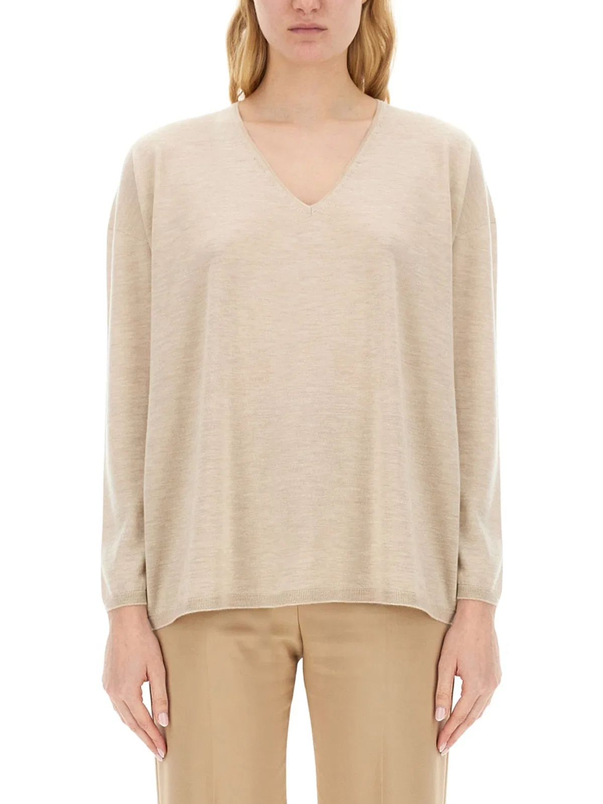 Max Mara Arrow Jersey In Neutral