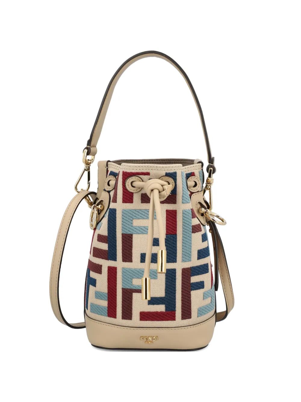 Mon Tresor Canvas Minibag With Multicolor Ff Embroidery