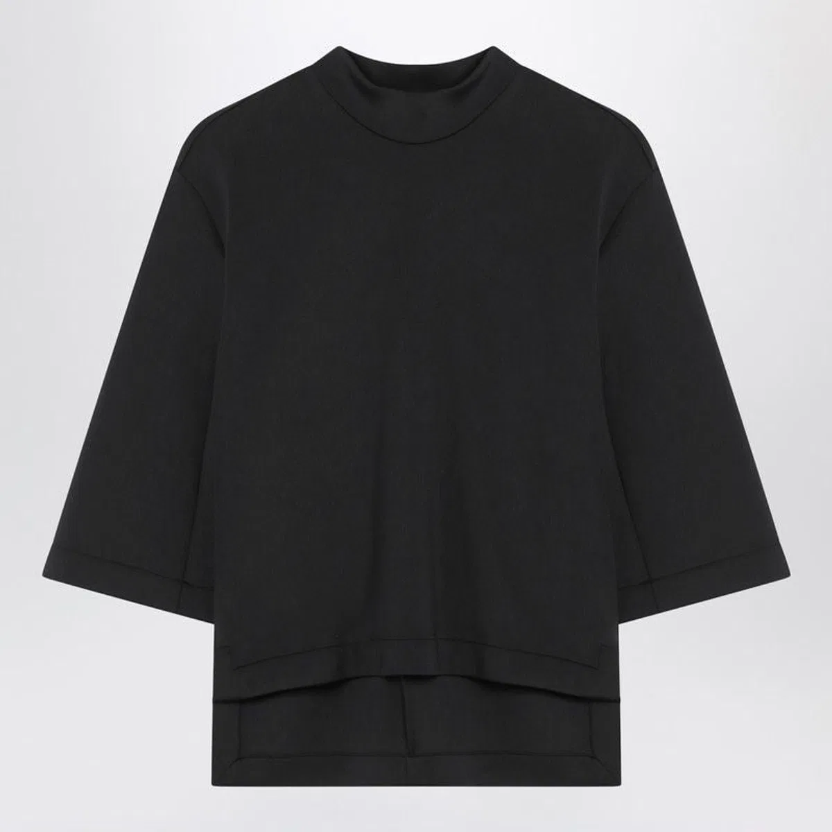 Black Top With Asymmetric Hem