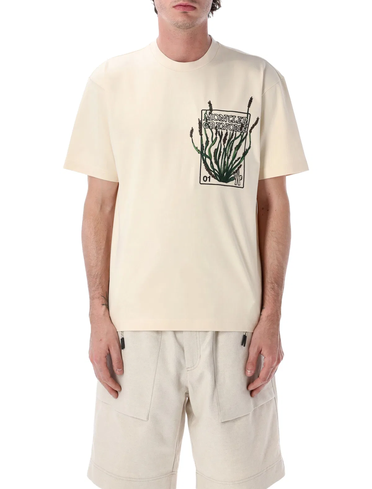 Embroidered Botanical Cotton T-Shirt